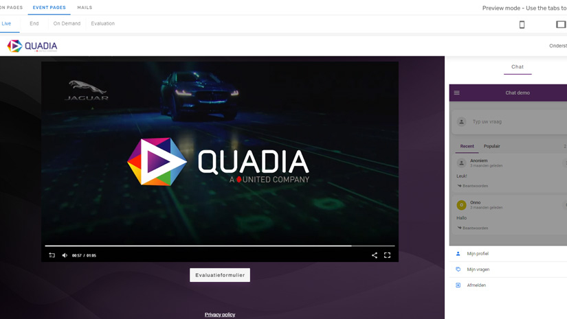 Nieuwe live-tooling bij Quadia